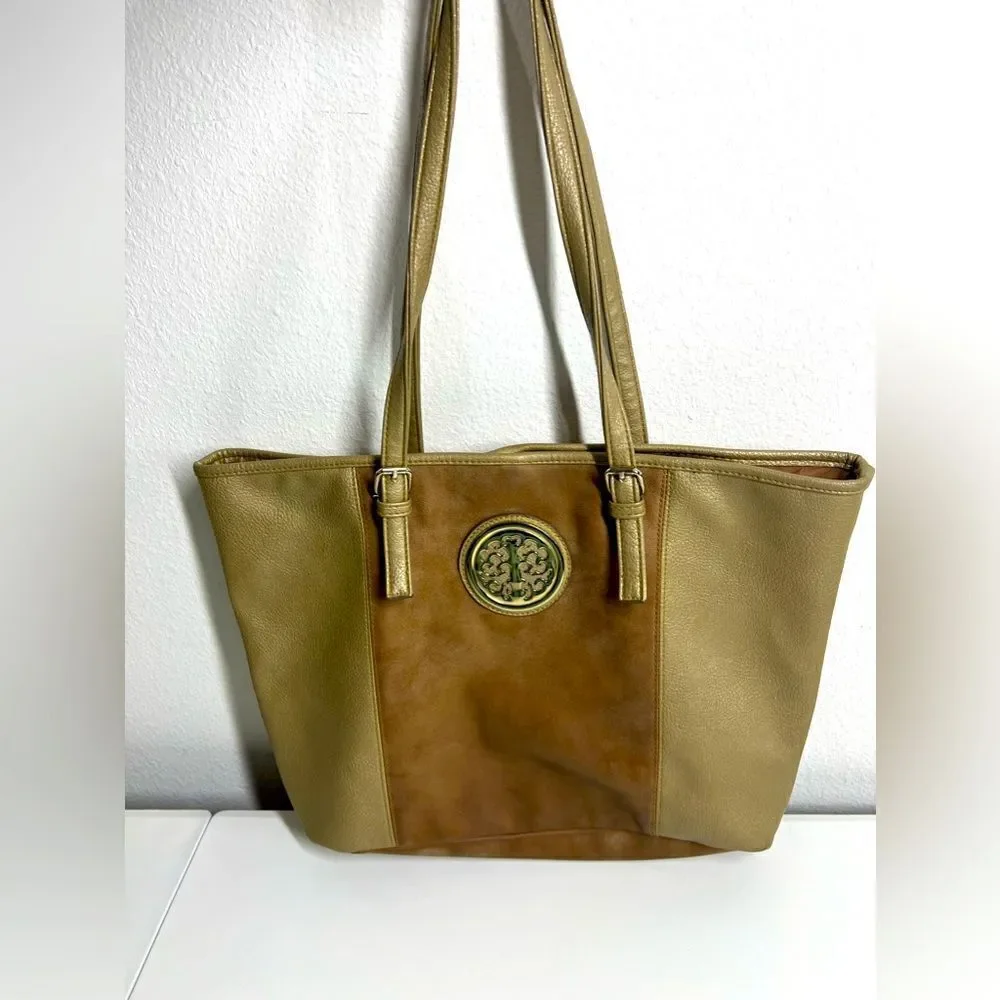 Two-Tone Neutral Tote Bag • Quiet Luxury Minimalist Style